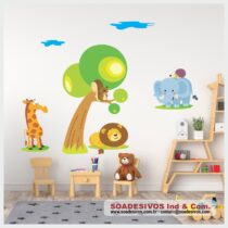 adesivo-infantil-rkt-0039-kit-safari-arvore-girafa-leão-elefante-f