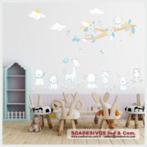 adesivo-infantil-rkt-0042-safari-arvore-elefante-leão-girafa-macaco-taposa-zebra-urso-alce-f