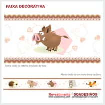 adesivo-border-faixa-para-quarto-de-bebe-animais-safari-dfa-0035 - 14cm