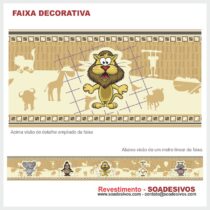 adesivo-border-faixa-para-quarto-de-bebe-animais-safari-dfa-0037 - 14cm