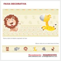 adesivo-border-faixa-para-quarto-de-bebe-animais-safari-dfa-0038 - 14cm