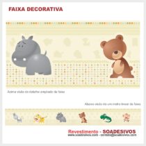 adesivo-border-faixa-para-quarto-de-bebe-animais-safari-dfa-0039 - 14cm