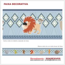 adesivo-border-faixa-para-quarto-de-bebe-animais-safari-dfa-0041 - 14cm