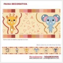 adesivo-border-faixa-para-quarto-de-bebe-animais-safari-dfa-0042 - 14cm