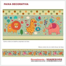 adesivo-border-faixa-para-quarto-de-bebe-animais-safari-dfa-0045 - 14cm