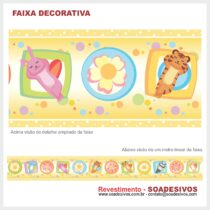 adesivo-border-faixa-para-quarto-de-bebe-animais-safari-dfa-0047 - 14cm