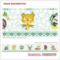 adesivo-border-faixa-para-quarto-de-bebe-animais-safari-dfa-0049 - 14cm