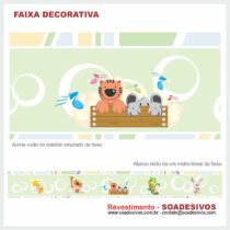 adesivo-border-faixa-para-quarto-de-bebe-animais-safari-dfa-0055 - 14cm