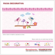 adesivo-border-faixa-para-quarto-de-bebe-animais-safari-dfa-0107 - pássaros 14 cm