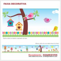 adesivo-border-faixa-para-quarto-de-bebe-animais-safari-dfa-0108 - pássaros 14 cm mais escuro