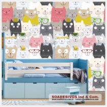 adesivos-papel-de-parede-infantil - dri-0056-f-gatos