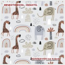 adesivos-papel-de-parede-infantil - dri-0089-safari-elefante-girafa