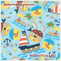 adesivos-papel-de-parede-infantil - dri-0167-barcos-navio-safari-pirata