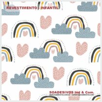 adesivos-papel-de-parede-infantil - dri-0183-nuvens-arco-iris-estrelas