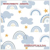 adesivos-papel-de-parede-infantil - dri-0189-nuvens-arco-iris-estrelas