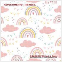 adesivos-papel-de-parede-infantil - dri-0197-nuvens-arco-iris-estrelas