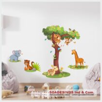 adesivo-infantil-rkt-0046-safari-elefante-girafa-tigre-macaco-tartaruga-f