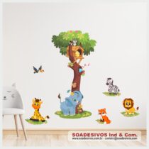 adesivo-infantil-rkt-0057-safari-elefante-girafa-raposa-leão-zebra-f