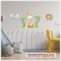 adesivo-infantil-rkt-0059-safare-leão-girafa-elefante-coala-f